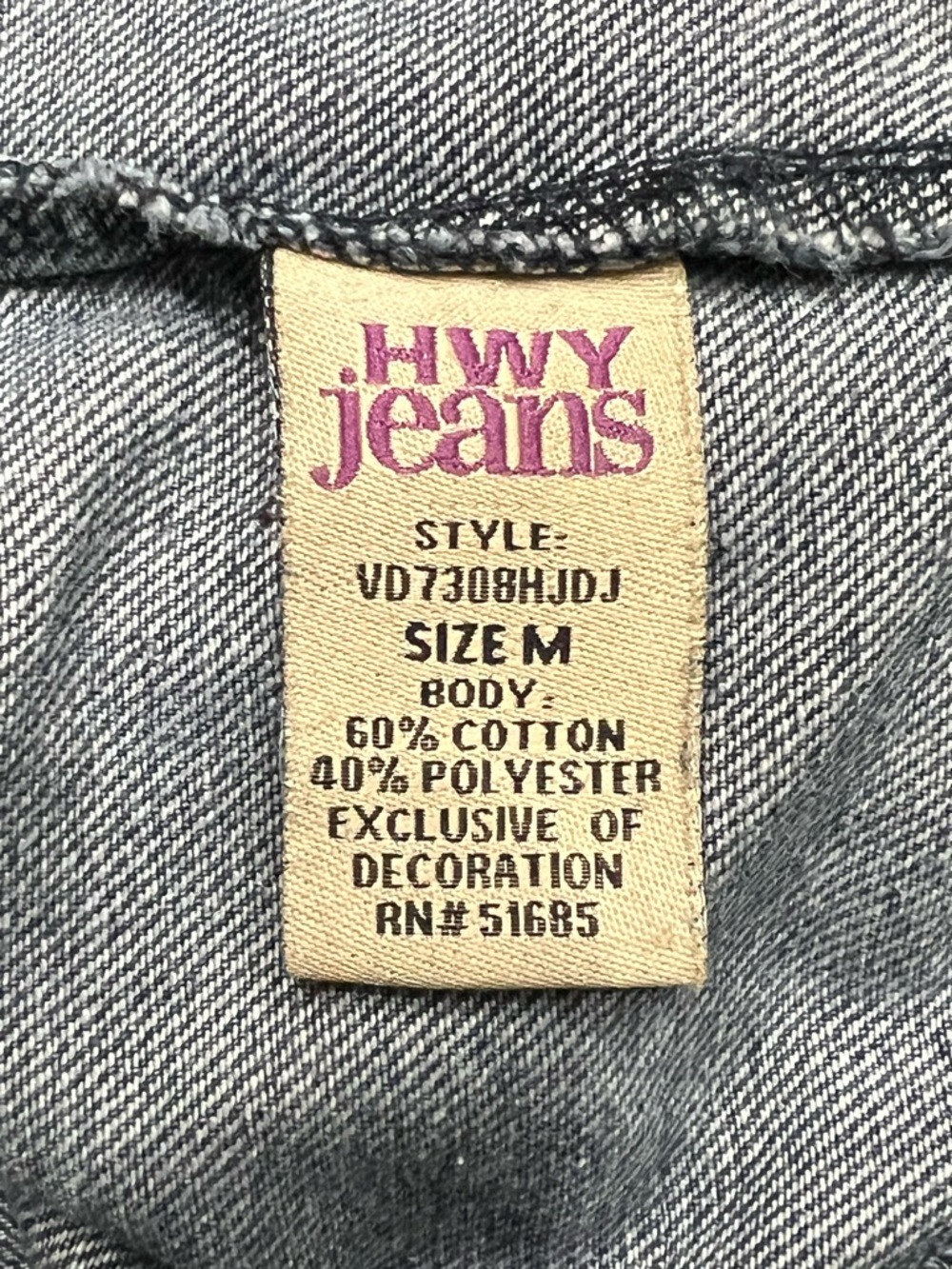 Highway Jeans Jean Jacket Size Medium - Picture 7 of 7